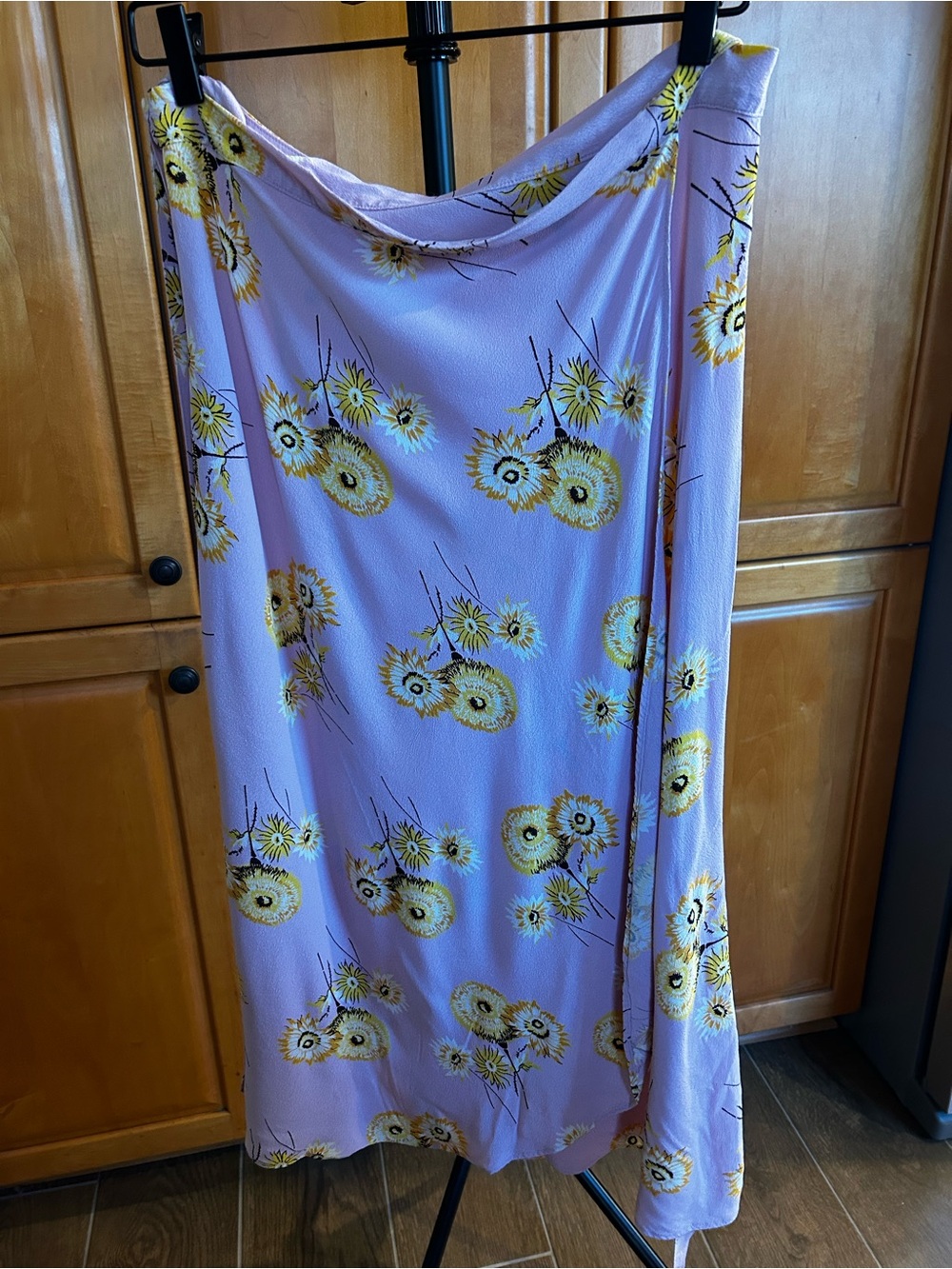 Madewell Dutch Dandelions Wrap Midi Skirt in Wisteria Dove Size 12
